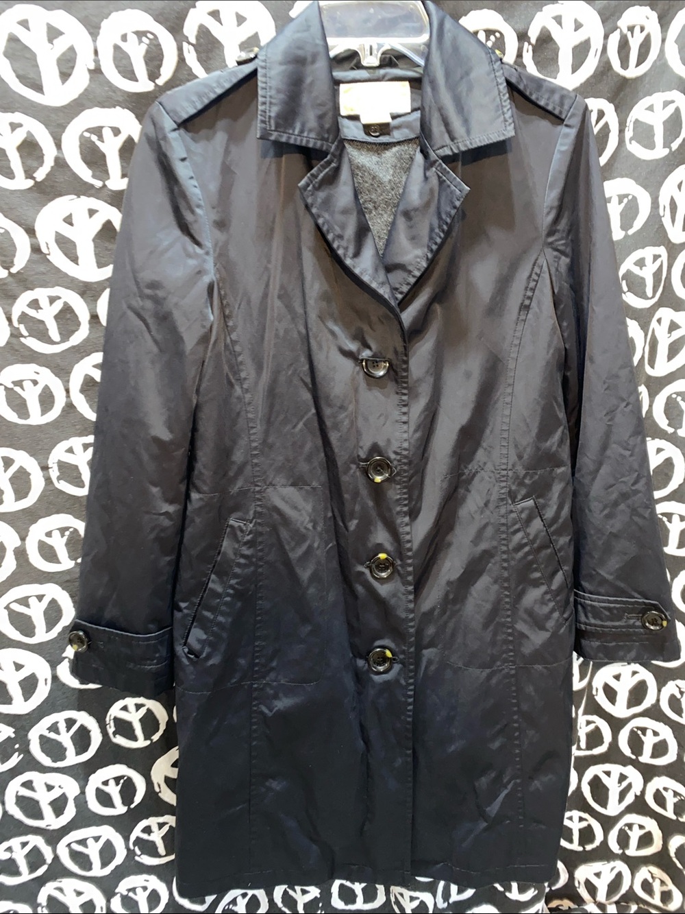 MICHAEL MICHAEL KORS BLACK TRENCH COAT SZ PM
